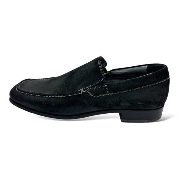 Gordon Rush Black Suede Slip-On Italian Loafer Striped Lining Work Casual Sz 11‎ main image 7
